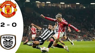 HASIL SEPAK BOLA LIGA UEFA UEROPA MANCHESTER UNITED 2  0 PAOK [upl. by Essilec]