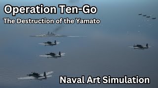 The Destruction of Battleship Yamato  Operation TenGo  Naval Art Simulation [upl. by Sturrock230]