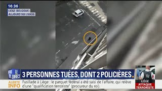 Attaque à Liège des vidéos montrent lassaillant déambulant dans les rues [upl. by Aloel]