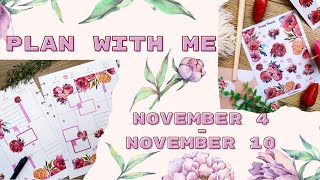 PLAN WITH ME  NOVEMBER PLANNER  CLASSIC VERTICAL HAPPY PLANNER  FLORAL SPEAD [upl. by Blaze]