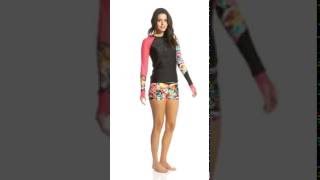 Body Glove Womens Wonderland Sleek LS Rashguard  SwimOutletcom [upl. by Jenette951]