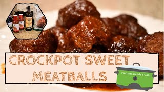 Crockpot Sweet Meatballs  Quick and Easy Slow Cooker Grape Jelly Meatballs [upl. by Noryahs]