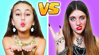 Desafío Chica Buena vs Chica Mala en la escuela  Situaciones incómodas y bromas con amigos [upl. by Lebatsirc]