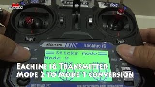 Eachine i6 FlySky FSi6 24G 6CH AFHDS RC Transmitter Mode 2 to Mode 1 conversion [upl. by Fisoi]