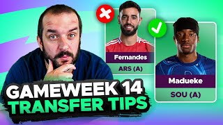 SELL FERNANDES 😬  FPL TRANSFER TIPS  GAMEWEEK 14  Fantasy Premier League Tips 202425 [upl. by Binette395]