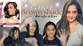 Loreal Excellence Hair Colour Review  Perfect Brown Shade  Hair colour at home [upl. by Airdnala863]