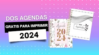 DIY agenda 2024 para imprimir gratis les dejo 2 agendas [upl. by Neehsar573]