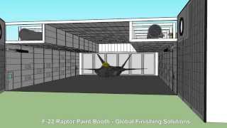 F22 Raptor Paint Booth engineered by GFS  3D Rendering Flyby [upl. by Ecirehc]