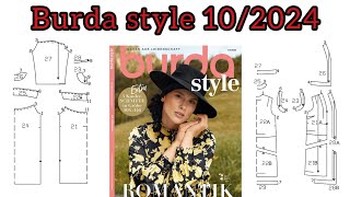 Burda style 102024  full preview and complete line drawing ♥️ [upl. by Gothard67]