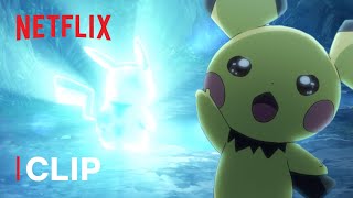 Pichu Evolves Into Pikachu ⚡ Pokémon Journeys The Series  Netflix After School [upl. by Rycca]