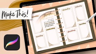 Weekly Planner Design in Procreate  ADVANCED PROCREATE TUTORIAL [upl. by Jehiel914]