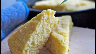 Cast Iron Skillet Cornbread Recipe Fluffy Moist Version [upl. by Bean]