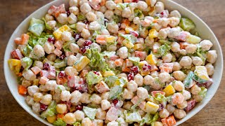 Creamy Chickpea Salad Recipe [upl. by Pease]