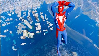 GTA 5 Ragdolls SPIDERMAN JumpsFails in 4K 60FPS 5 Euphoria Physics [upl. by Sarajane260]