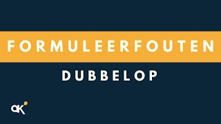 Formuleerfouten Dubbelop [upl. by Ahcsim]