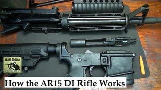 How the AR 15  M4 DI or Direct Impingement System Works [upl. by Tolmann351]