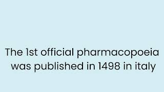 pharmacopoeia [upl. by Casper]