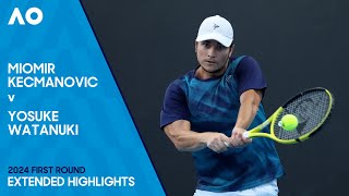 Miomir Kecmanovic v Yosuke Watanuki Extended Highlights  Australian Open 2024 First Round [upl. by Toffic40]