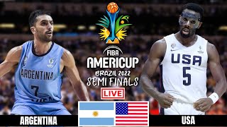 Argentina vs USA  FIBA Americup 2022 Semifinals Live Game Today Scoreboard [upl. by Nahseez]