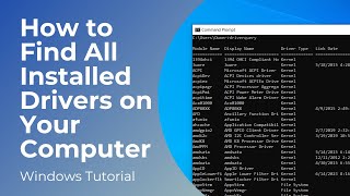 How to Find All Installed Drivers On Your Computer [upl. by Annoved344]