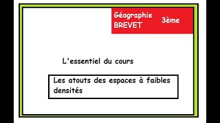 3ème Géographie BREVET Les espaces à faible densité [upl. by Chastity]