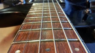 Levelling Crowning and Dressing the Frets of a Worn PRS Guitar Fretboard [upl. by Araeic66]