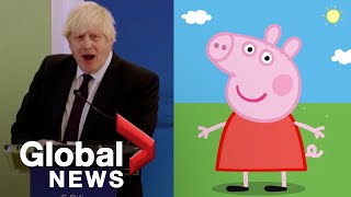 Boris Johnson loses speech notes talks about Peppa Pig instead [upl. by Assyral]