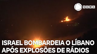 Israel bombardeia o Líbano após explosões de dispositivos [upl. by Medina]