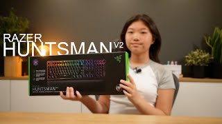 The Best RAZER Keyboard  RAZER Huntsman v2 Unboxing [upl. by Sehcaep]