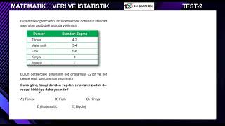 Veri ve İstatistik Test 2 Soru 5 [upl. by Gundry]