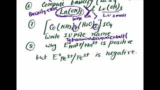 Practice Questions on Coordination amp df block ChemistrySET05MrPappu Bhowmick [upl. by Marfe355]