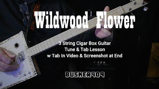 Easy Beginner Wildwood Flower  No Chat Tune amp Tab 3 String Cigar Box Guitar Lesson CBG [upl. by Ahsikam180]