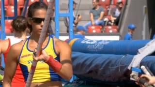 Angelica Bengtsson  Qualifying pole vaults in Zürich 2014 [upl. by Anyak]