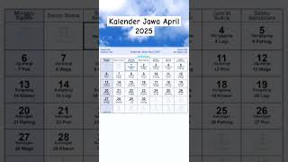 Kalender Jawa April 2025 kalenderjawa [upl. by Lorenz]