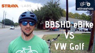 Bafang BBSHD 1000w eBike vs Car VW Golf side by side comparison [upl. by Cymbre767]