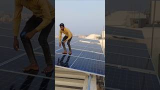 Solar panel installation solartech shortvideo electrician solarpower physics yt [upl. by Rodenhouse]