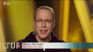 3sat Kulturzeit  Interview mit Markus Beckedahl [upl. by Nerra245]