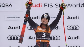 AUDI FIS Ski World Cup  Womens Giant Slalom  Kranjska Gora SLO 1st run Jan 06 2024 [upl. by Pinzler814]