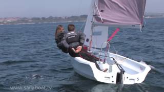 How to Sail  How to tack turn around a two person sailboat [upl. by Treble]