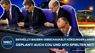 DEUTSCHLAND Enthüllt Bauern verschaukelt Kürzungen lange geplant  auch CDU und AfD spielten mit [upl. by Nide]