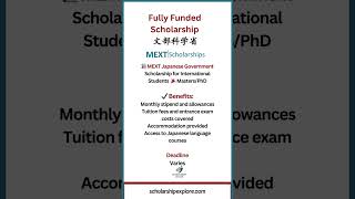 MEXT scholarship 2025 for International Students in Japan scholarship jobsearch mextscholarship [upl. by Player900]