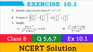 quotClass 8 Maths  Q 567 Ex 101  Chapter 10 Exponents and powersquot [upl. by Cointon]