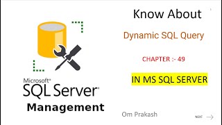 Dynamic SQL Query [upl. by Ecnerwal]