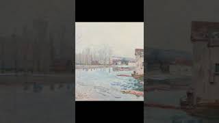 a0754 Alfred Sisley French 18401899 shorts art painting classical publicdomain [upl. by Aihsit]