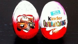 2 Cars2 and kinder surprise egg unwrapping toys  Lababymusica [upl. by Phelgen]