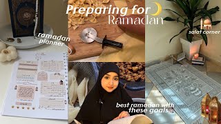 Vlogpreparing for ramadan setting goals ramadan plannerfoodhaul🌙 تجهيزات رمضان، كن مسلم افضل🕌 [upl. by Kcirevam]