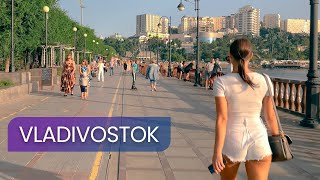 4K  Evening Walk Along The Embankment Of Vladivostok Part 3 [upl. by Heater]