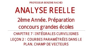 ANALYSE 2ÈME ANNÉE CHAPITRE7 LEÇON2 COURBES PARAMETREES INTEGRALES CURVILIGNES COURBES [upl. by Buehrer]