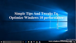 Optimize Windows 10 performance [upl. by Attenaz]