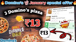 3 DOMINOS PIZZA in ₹13 😋🍕Dominos pizza offerDominos pizza offers for todaydominos coupon code [upl. by Vola]